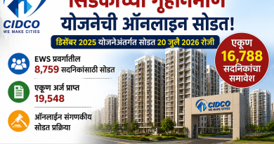 सिडकोच्या गृहनिर्माण योजनेची ऑनलाइन संगणकीय सोडत सोमवार २० जुलै २०२६ रोजी